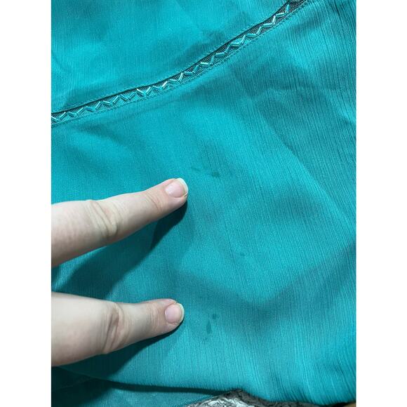 Philip Decaprio Women's Size 14 Halter Neck Tiered Dress Green Y2K - Picture 14 of 16